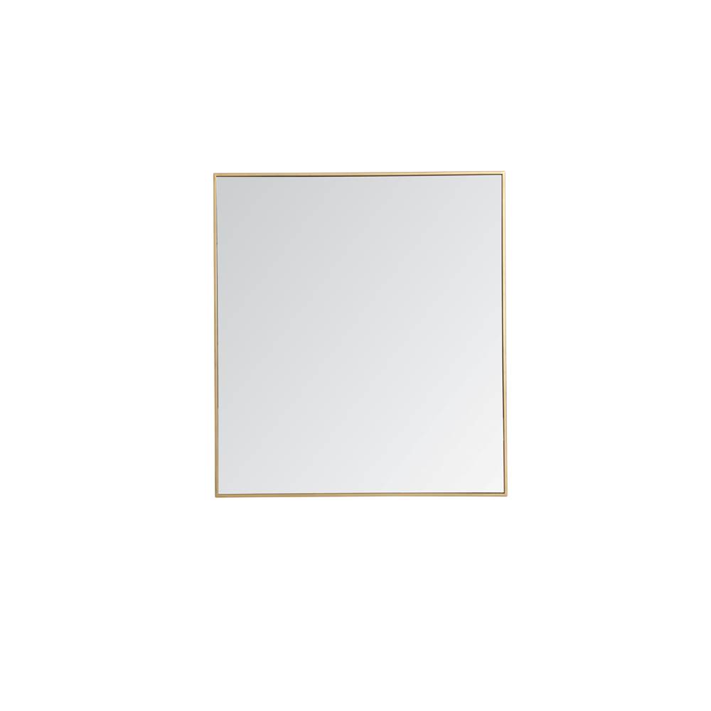 Elegant Lighting Metal frame rectangle mirror 36 inch in Brass