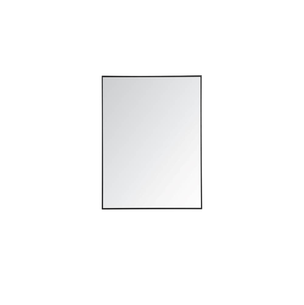 Elegant Lighting Metal frame rectangle mirror 36 inch in Black