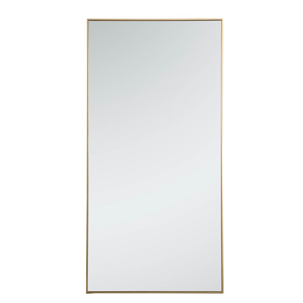 Elegant Lighting Metal frame rectangle mirror 36 inch in Brass