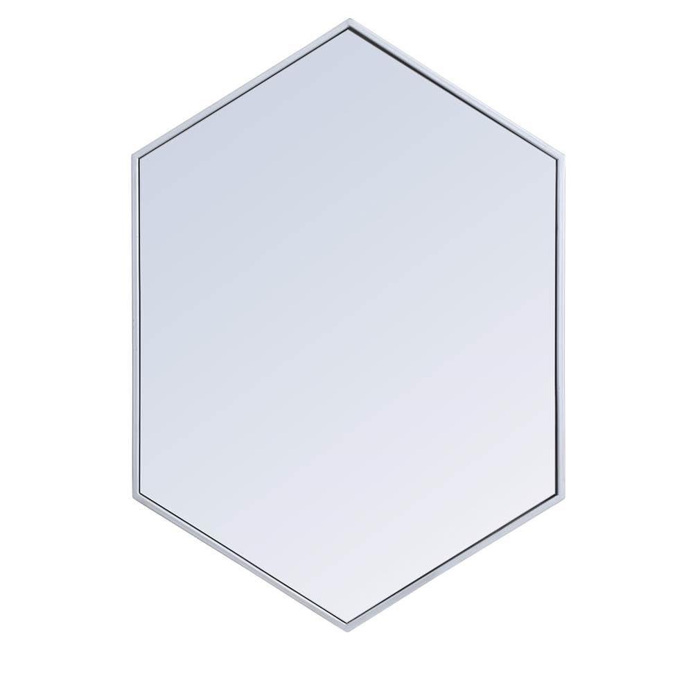 Elegant Lighting Metal frame hexagon mirror 24 inch in Sliver