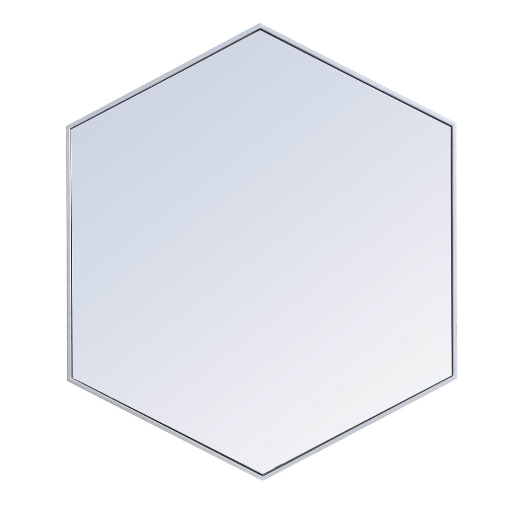 Elegant Lighting Metal frame hexagon mirror 41 inch in Sliver