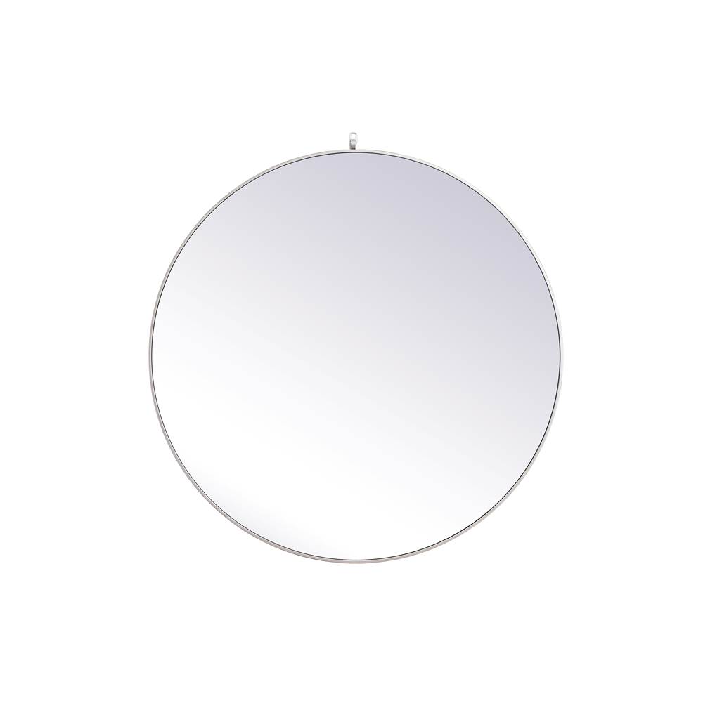 Elegant Lighting Metal Frame Round Mirror With Decorative Hook 45 Inch In Silver