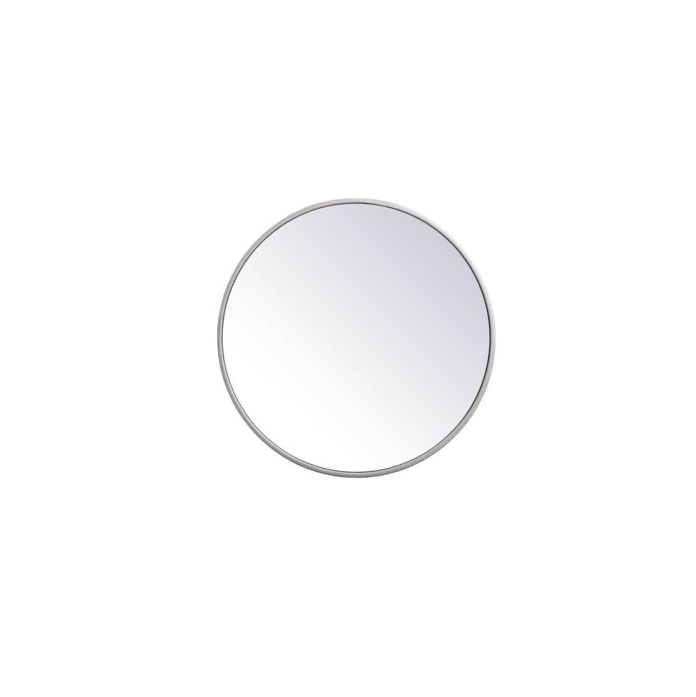 Elegant Lighting Metal Frame Round Mirror 18 Inch In Silver