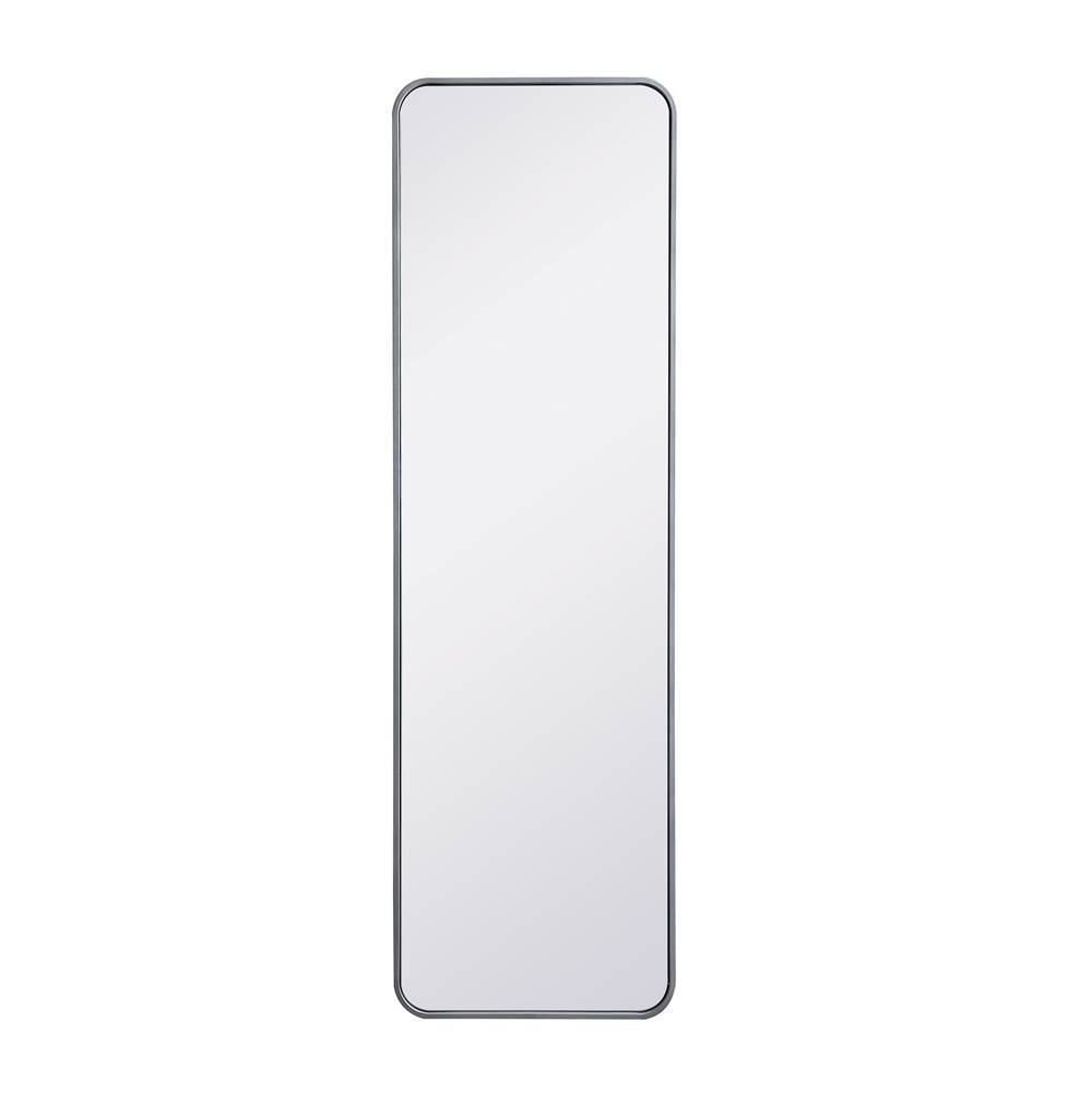 Elegant Lighting Evermore Soft Corner Metal Rectangular Mirror 18X60 Inch In Silver