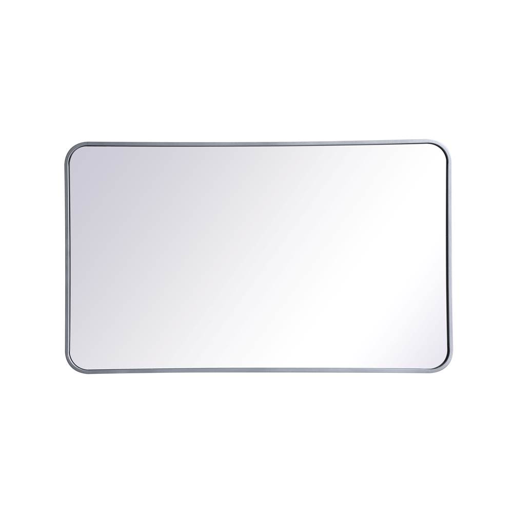 Elegant Lighting Evermore Soft Corner Metal Rectangular Mirror 24X40 Inch In Silver