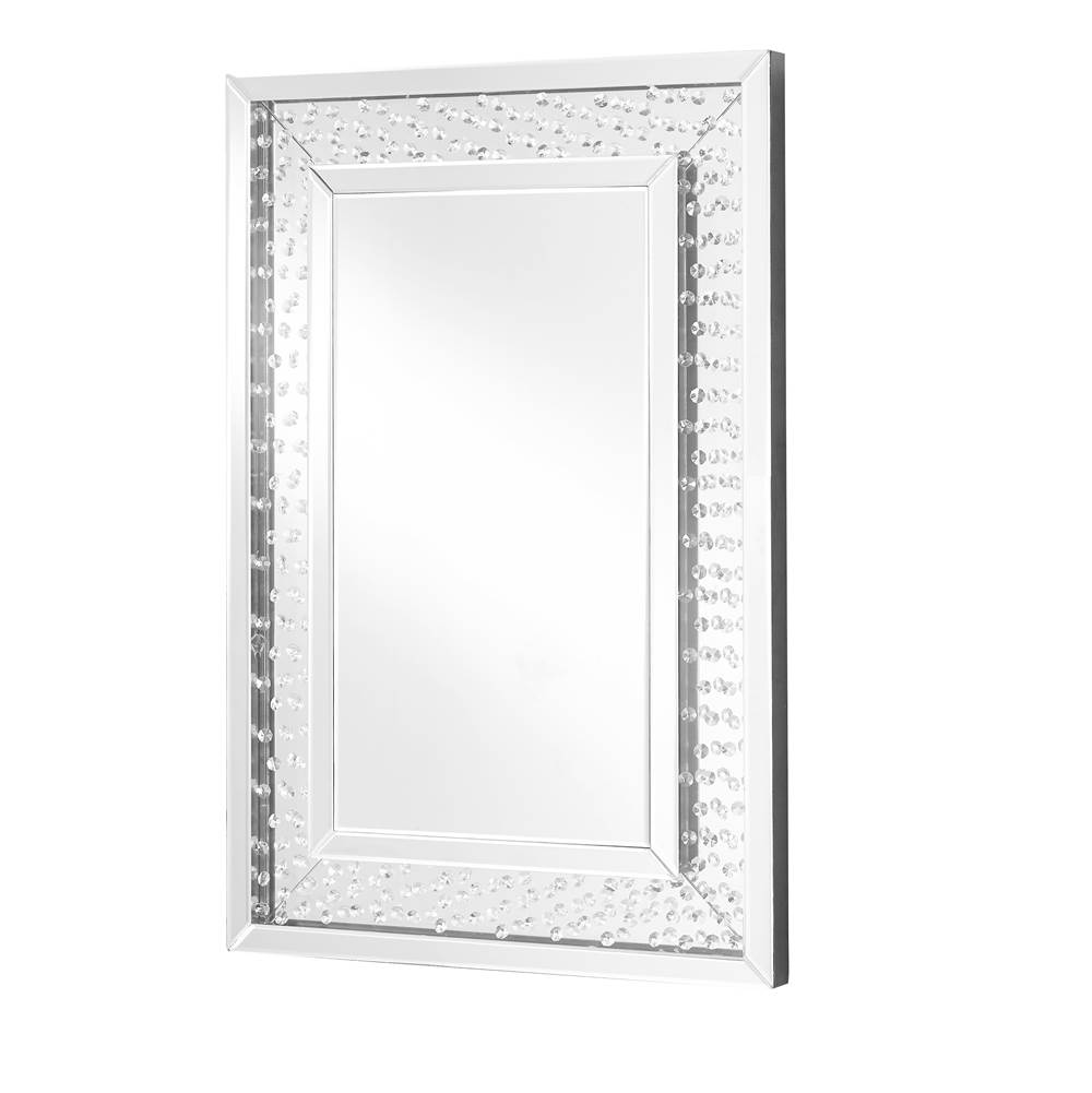 Elegant Lighting Sparkle 24 In. Contemporary Crystal Rectangle Mirror In Clear