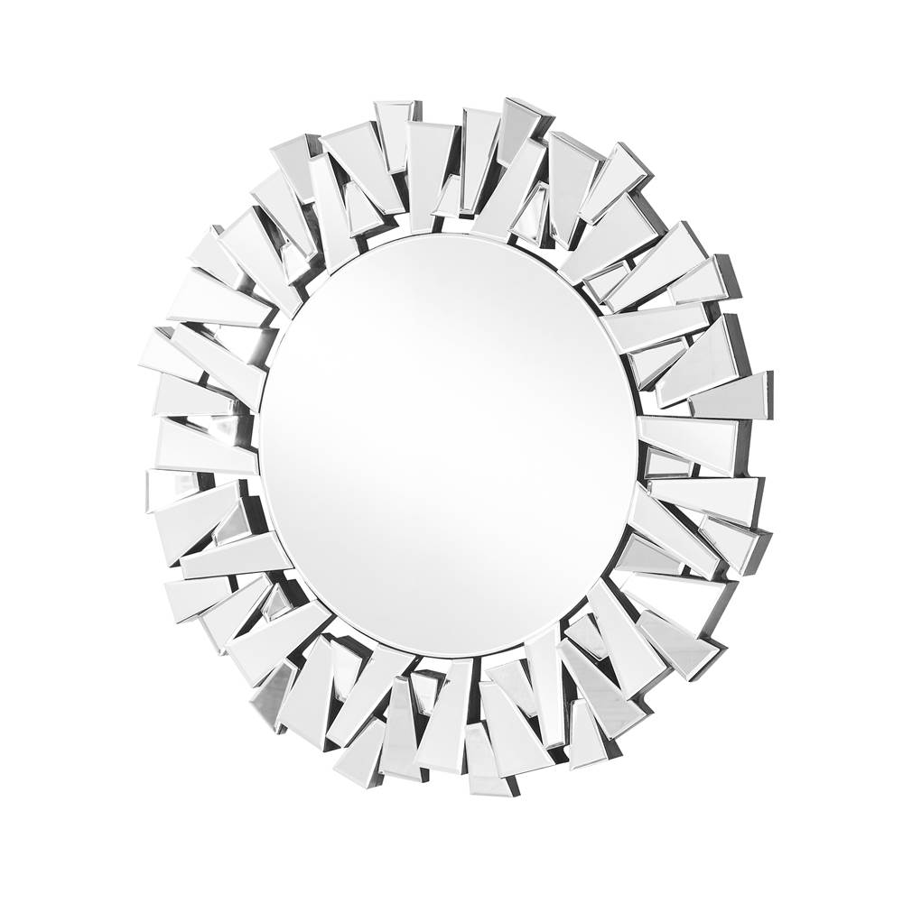 Elegant Lighting Sparkle 39.5 In. Contemporary Round Mirror In Clear