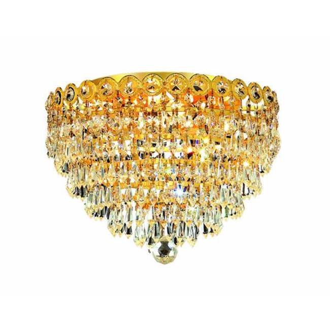 Elegant Lighting Century 4 Light Gold Flush Mount Clear Royal Cut Crystal