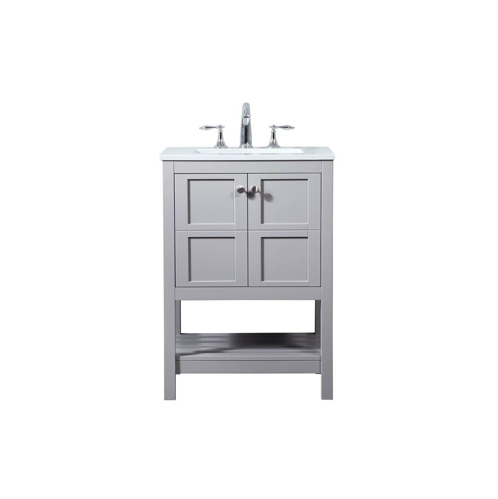 Elegant Lighting Theo 24 Inch Single Bathroom Vanity In Grey