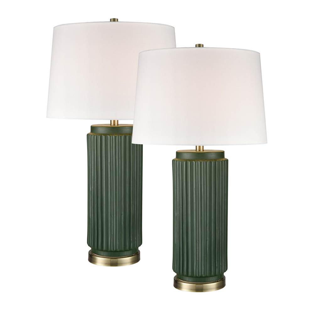 Elk Home Knox 30'' High 1-Light Table Lamp - Set of 2 Dark Green