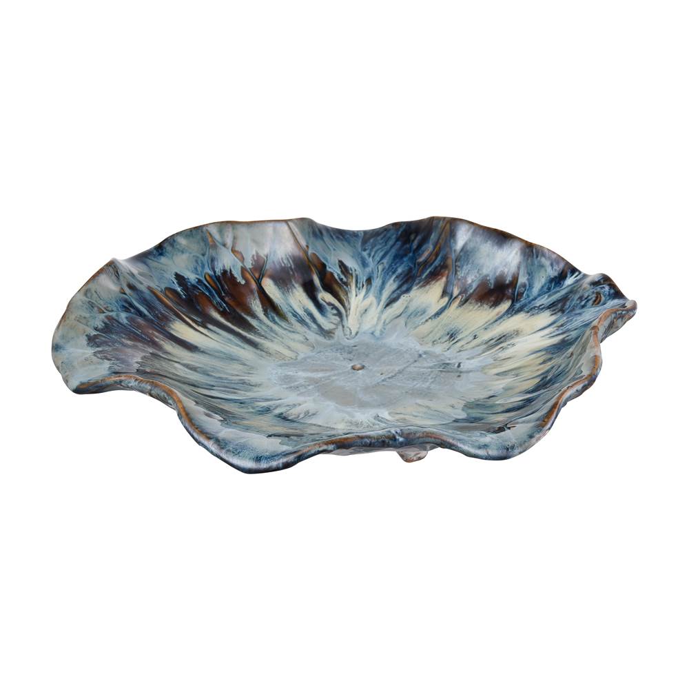 Elk Home Mulry Charger - Prussian Blue Glazed