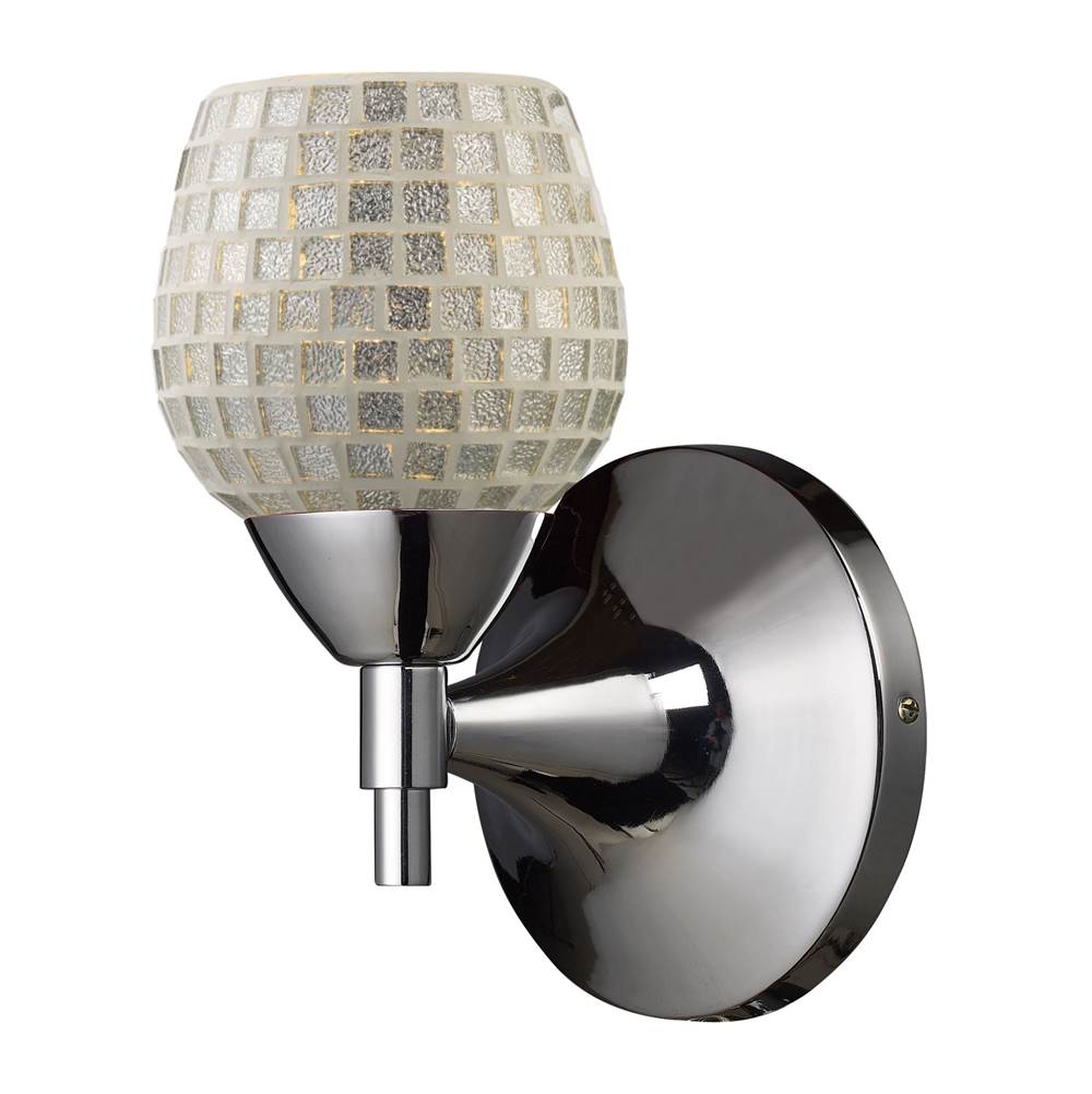 Elk Lighting Celina 1-Light Wall Lamp in Polished Chrome With Silver Glass