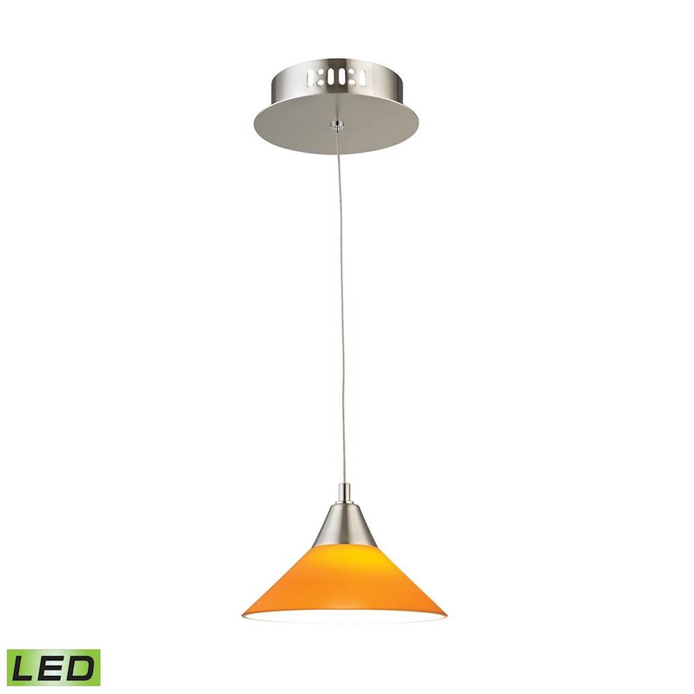 Elk Lighting Cono Single LED Pendant Complete With Yellow Glass Shade and Holder