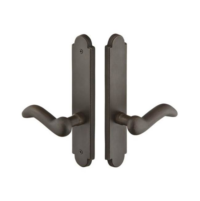 Emtek Multi Point C2, Non-Keyed American T-turn IS, Arched Style, 2'' x 10'', Yuma Lever, LH, MB