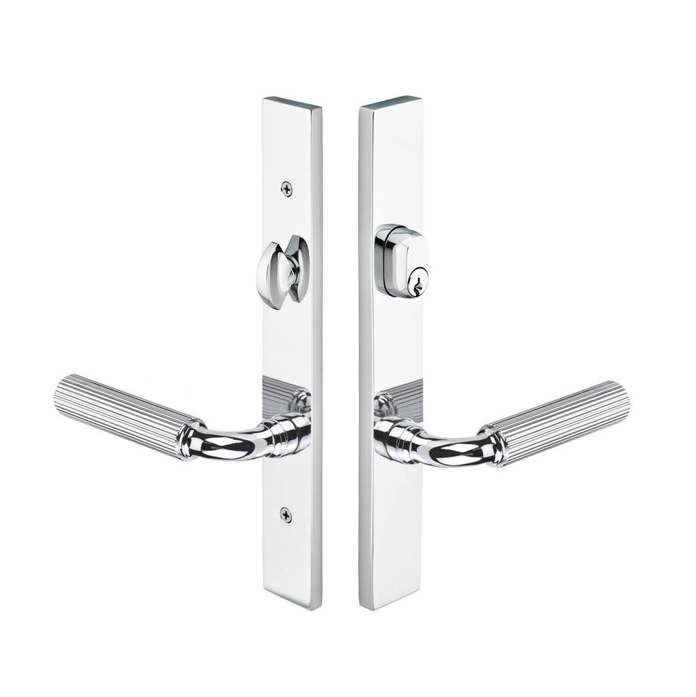 Emtek Multi Point C4, Keyed with American Cyl, Modern Style, 1-1/2'' x 11'', Turino Lever, LH, US26