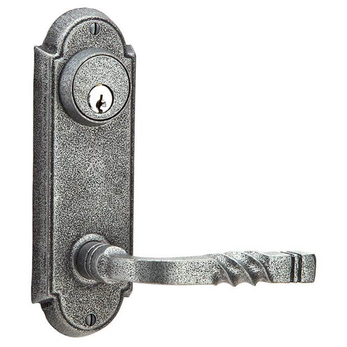 Emtek Passage Single Keyed, Sideplate Locksets No.5 3-5/8'' Center to Center Keyed, Madison Ivory Knob, SWS