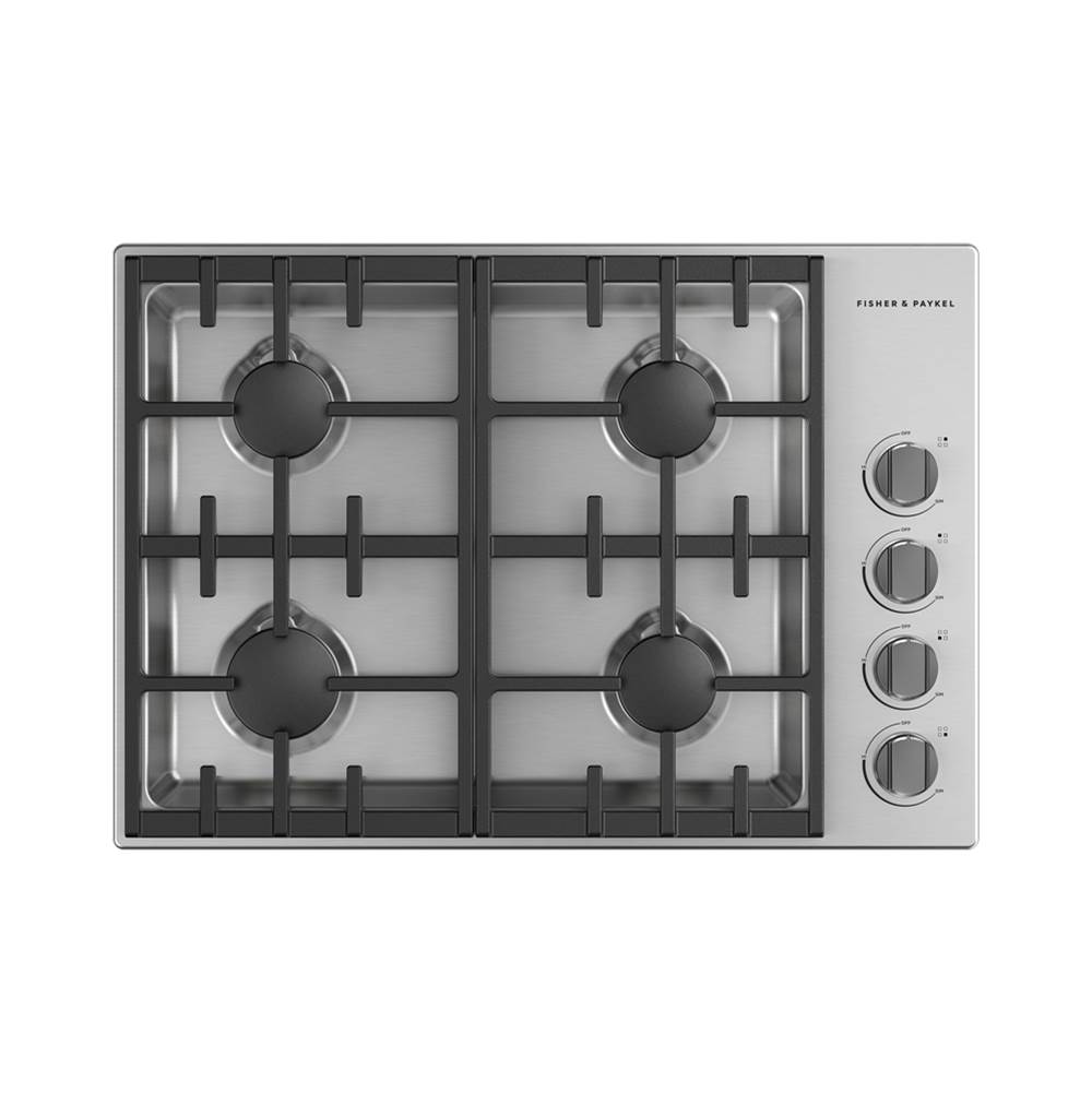 Fisher & Paykel 30'' Drop-in Cooktop, 4 Burner with Halo Dials, Natural Gas