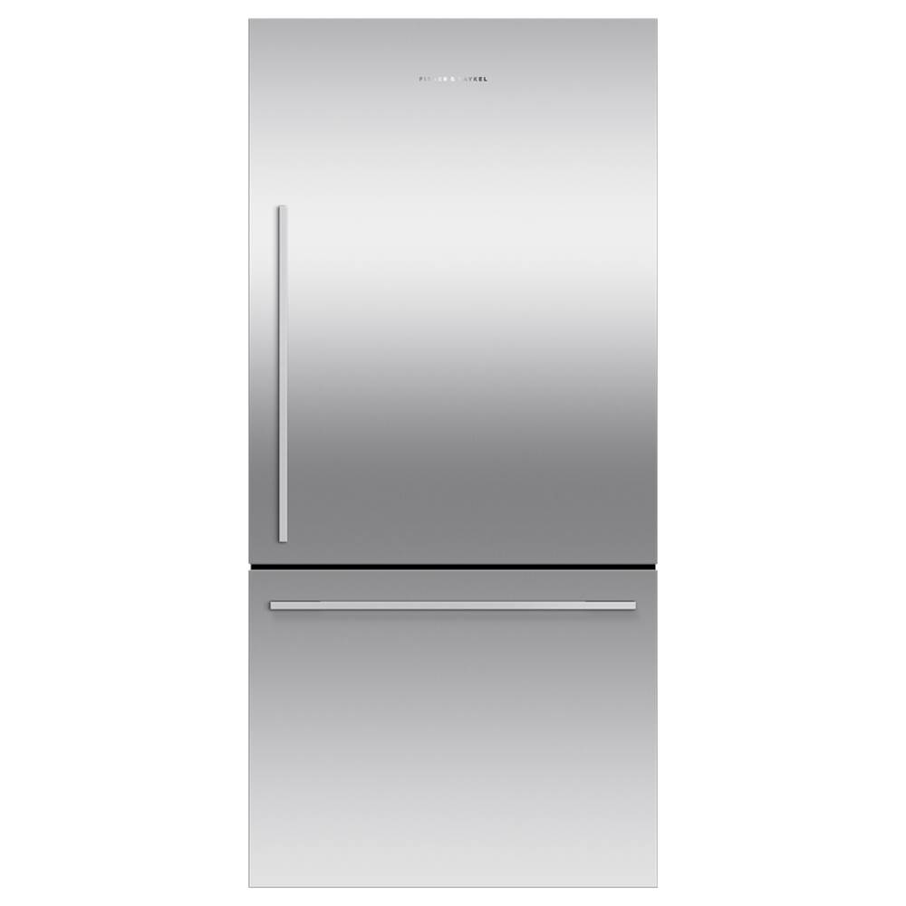 Fisher & Paykel 32'' Bottom Mount Refrigerator Freezer, 17 cu ft, Stainless Steel, Non Ice & Water, Right Hinge, Counter Depth Contemporary - RF170WDRX5 N