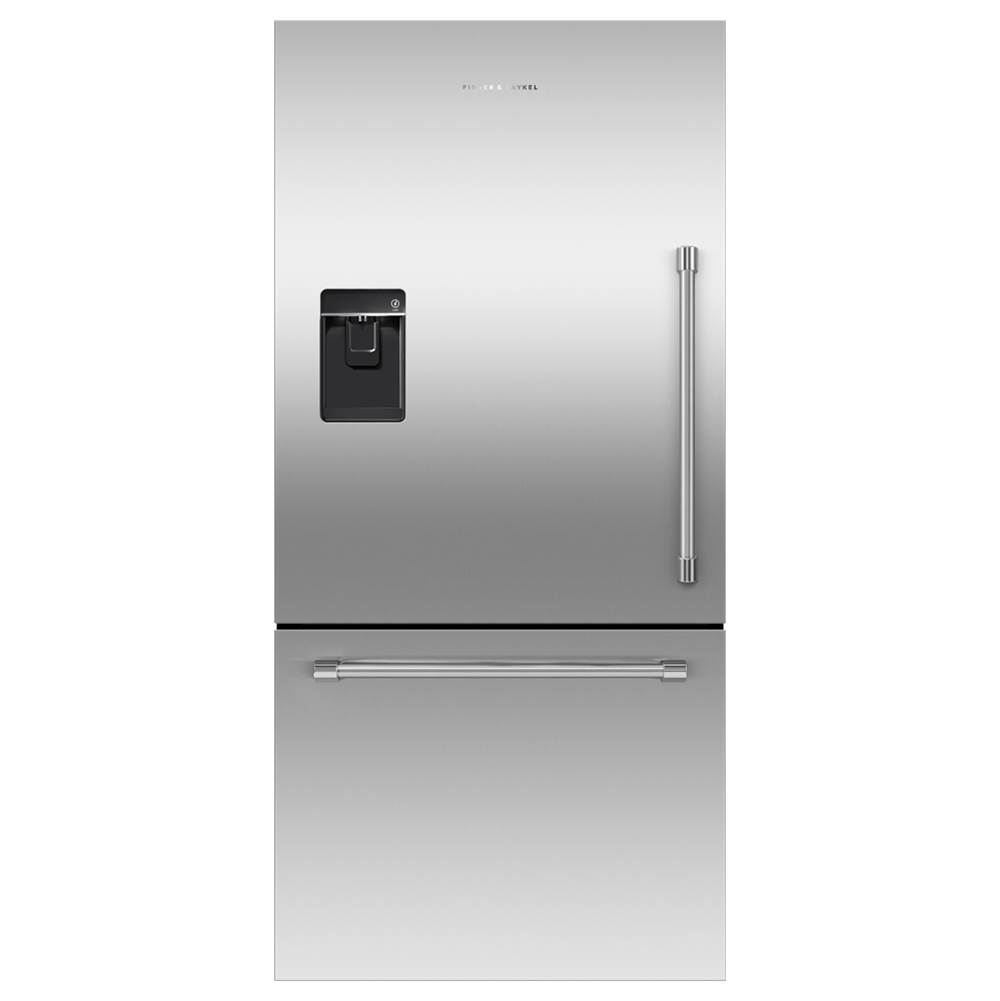 Fisher & Paykel 32'' Bottom Mount Refrigerator Freezer, 17 cu ft, Stainless Steel, Ice & Water, Left Hinge, Counter Depth Professional - RF170WLKUX6