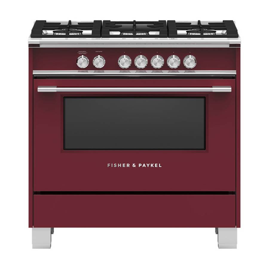 Fisher & Paykel 36'' Range, 5 Burners, Red