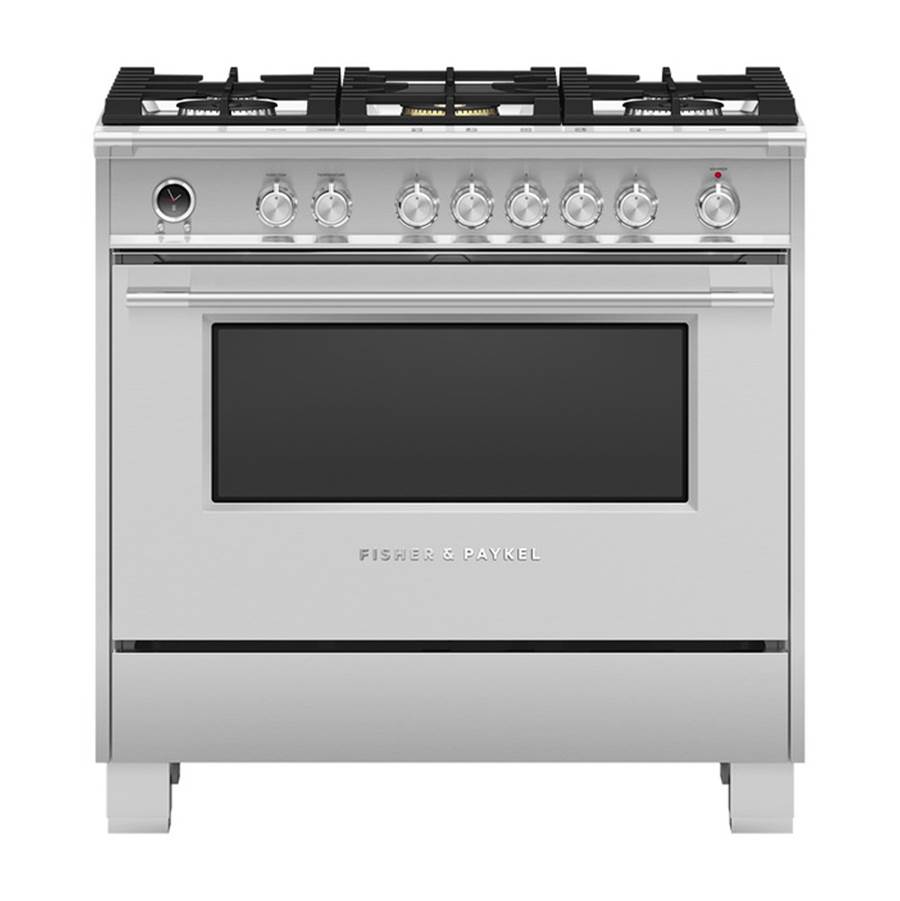 Fisher & Paykel 36'' Classic Dual Fuel Range, 5 Burner, Stainless Steel - OR36SCG6X1
