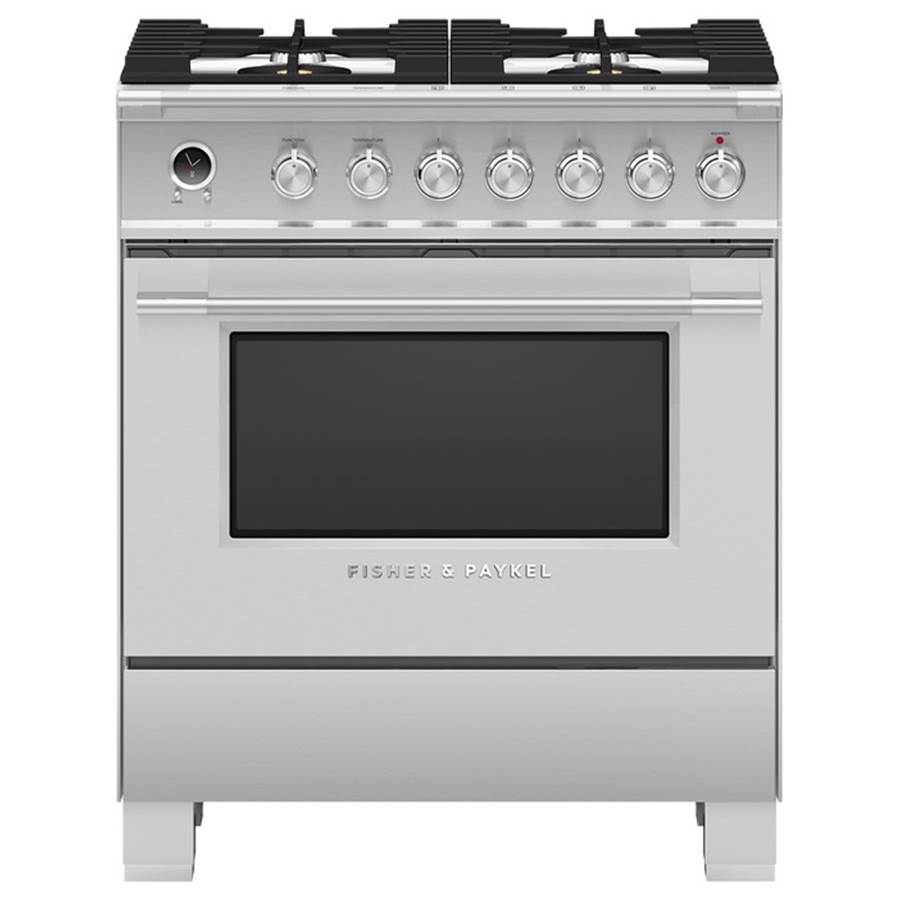 Fisher & Paykel 30'' Classic Dual Fuel Range, 4 Burner, Self-cleaning, Stainless Steel - OR30SCG6X1