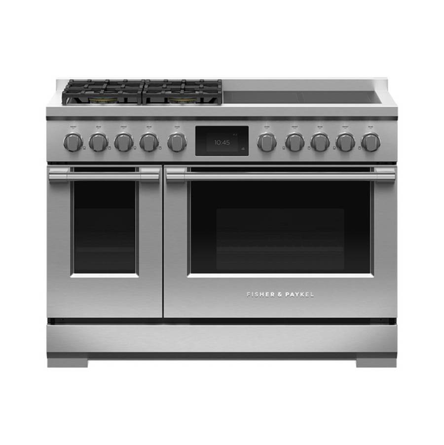 Fisher & Paykel 48'' Professional Hybrid Range, 4 Zone Induction with SmartZone & 4 Burner Gas, Self-cleaning, LPG - RHV3-484-L
