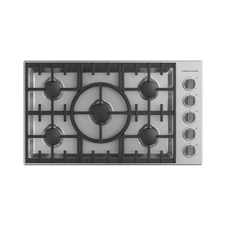 Fisher & Paykel 36'' Drop-in Cooktop, 5 Burner with Halo Dials, Natural Gas