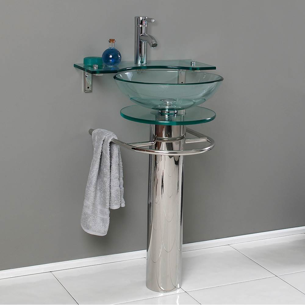 Fresca Bath Fresca Ovale 24'' Modern Glass Bathroom Pedestal