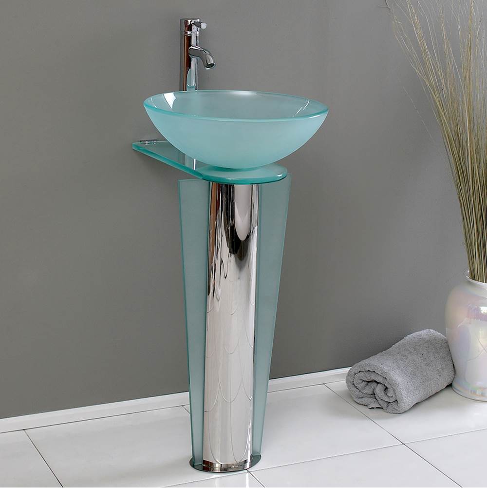 Fresca Bath Fresca Vitale 17'' Modern Glass Bathroom Pedestal