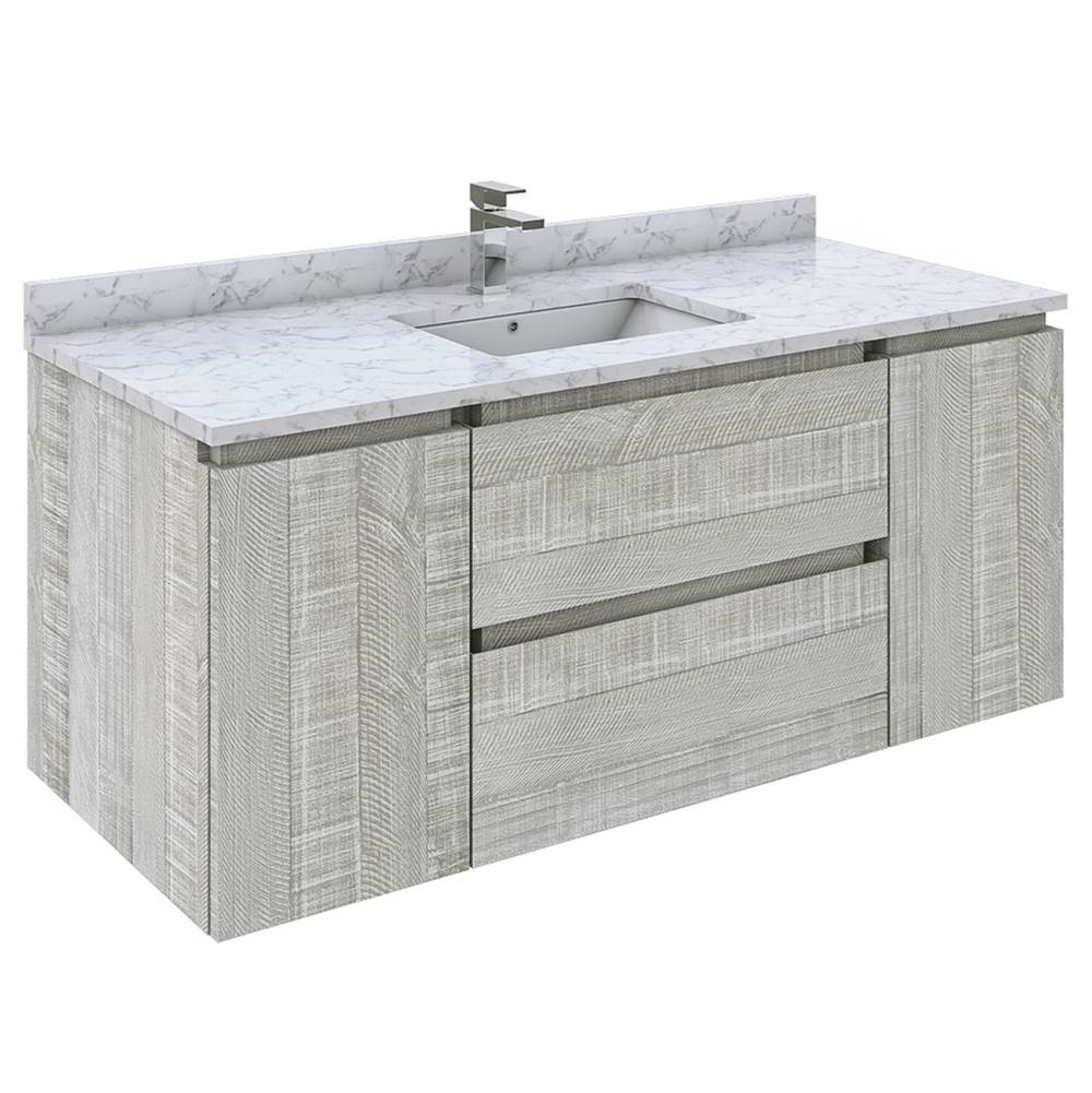 Fresca Bath Formosa 48'' Wall Hung Modern Bathroom Cabinet w/ Top & Sink in Ash