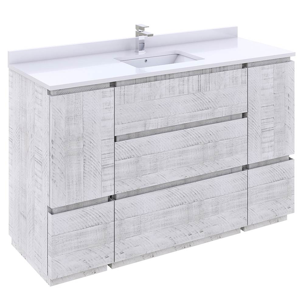 Fresca Bath Formosa 53'' Floor Standing Modern Bathroom Cabinet in Rustic White