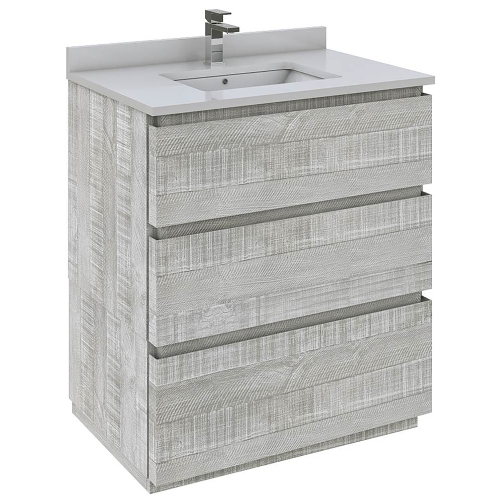 Fresca Bath Formosa 30'' Floor Standing Modern Bathroom Cabinet w/ Top & Sink in Ash