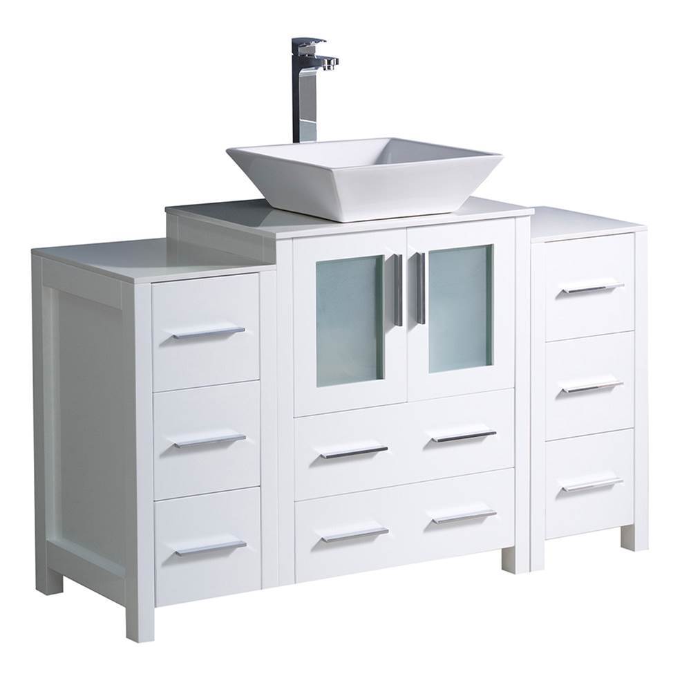 Fresca Bath Fresca Torino 48'' White Modern Bathroom Cabinets w/ Top & Vessel Sink