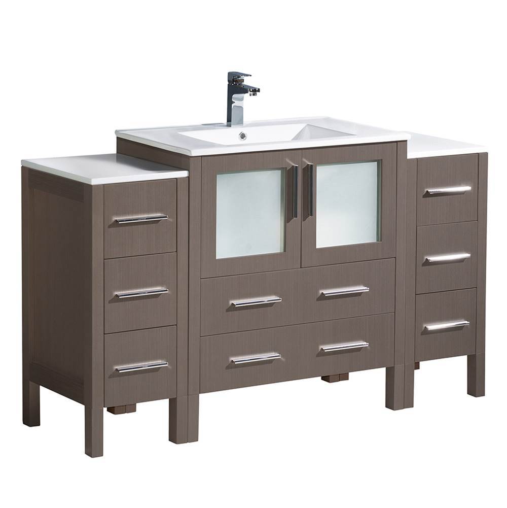 Fresca Bath Fresca Torino 54'' Gray Oak Modern Bathroom Cabinets w/ Integrated Sink