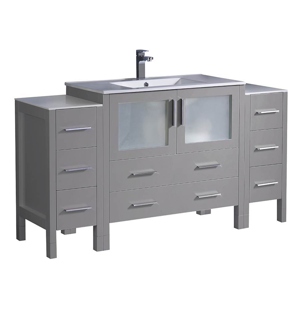 Fresca Bath Fresca Torino 60'' Gray Modern Bathroom Cabinets w/ Integrated Sink