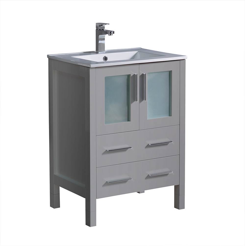 Fresca Bath Fresca Torino 24'' Gray Modern Bathroom Cabinet w/ Integrated Sink