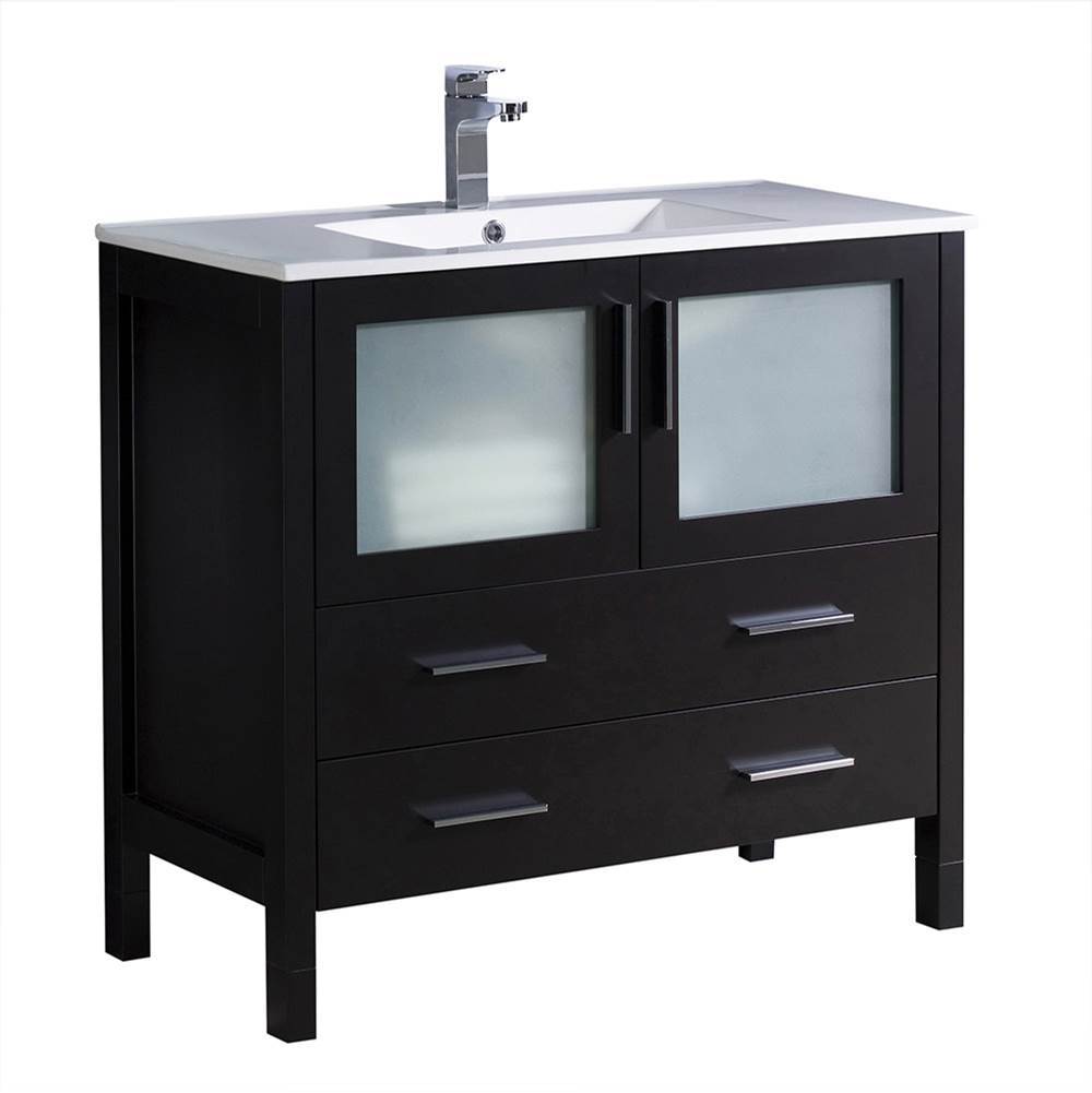 Fresca Bath Fresca Torino 36'' Espresso Modern Bathroom Cabinet w/ Integrated Sink