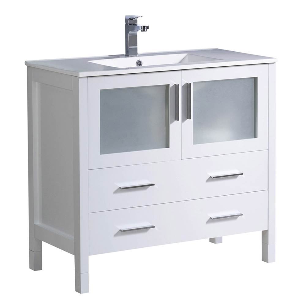 Fresca Bath Fresca Torino 36'' White Modern Bathroom Cabinet w/ Integrated Sink