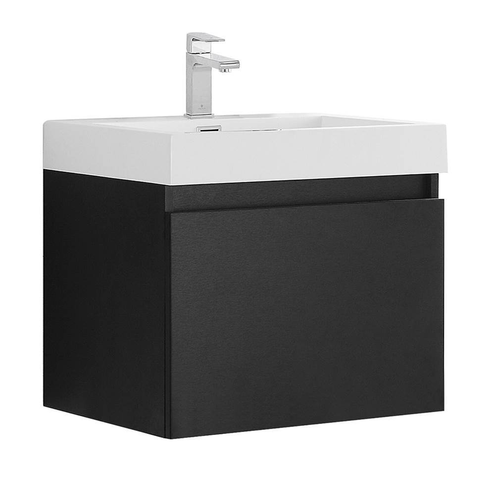 Fresca Bath Fresca Nano 24'' Black Modern Bathroom Cabinet w/ Integrated Sink