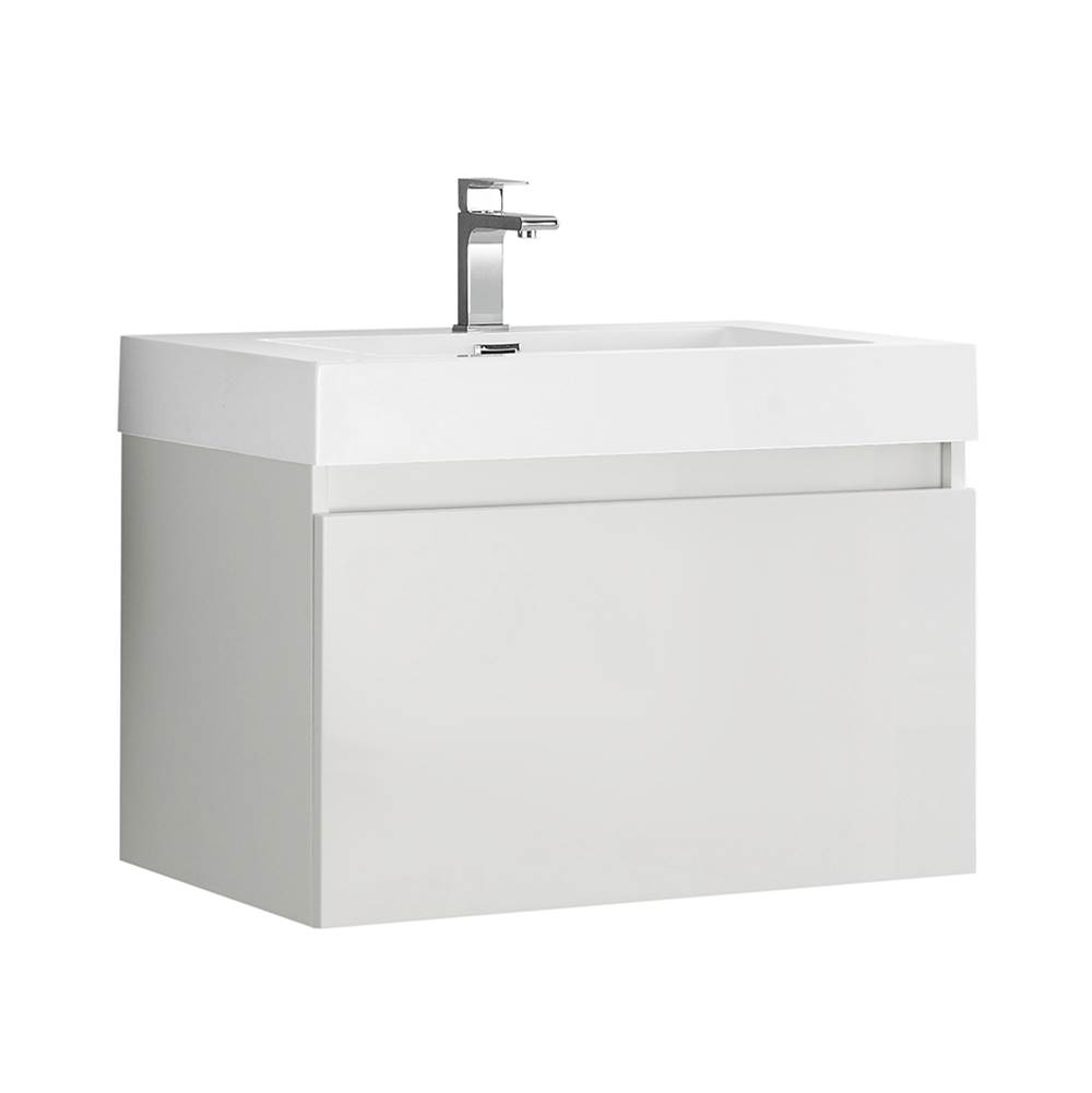 Fresca Bath Fresca Mezzo 30'' White Wall Hung Modern Bathroom Cabinet