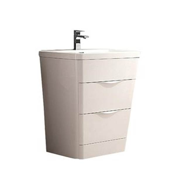 Fresca Bath Fresca Milano 26'' Glossy White Modern Bathroom Cabinet w/ Integrated Sink