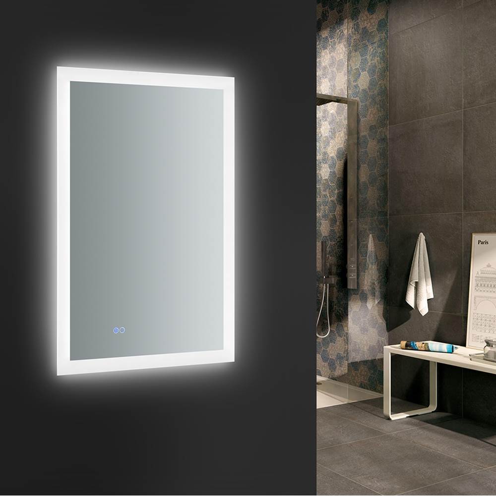 Fresca Bath Fresca Angelo 24'' Wide x 36'' Tall Bathroom Mirror w/ Halo Style LED Lighting and Defogger