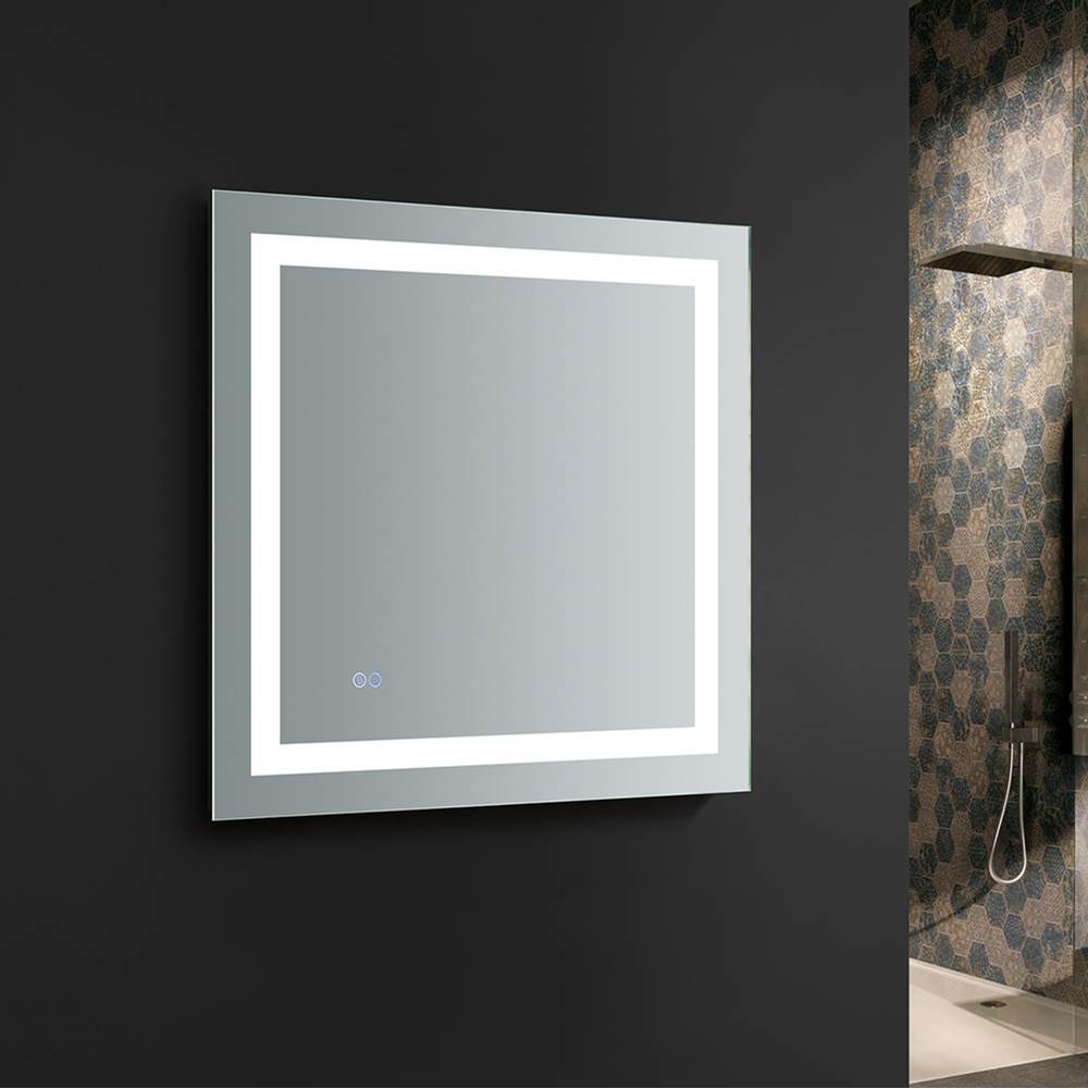 Fresca Bath Fresca Santo 30'' Wide x 30'' Tall Bathroom Mirror w/ LED Lighting and Defogger
