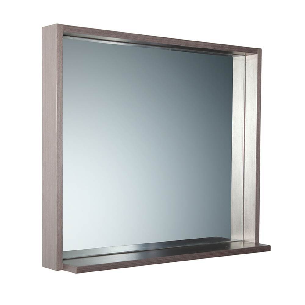 Fresca Bath Fresca Allier 30'' Gray Oak Mirror with Shelf