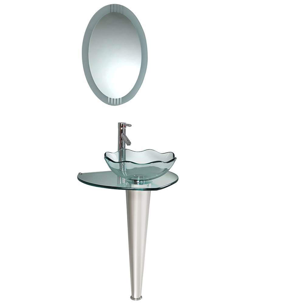 Fresca Bath Fresca Netto 24'' Modern Glass Bathroom Vanity w/ Wavy Edge Vessel Sink