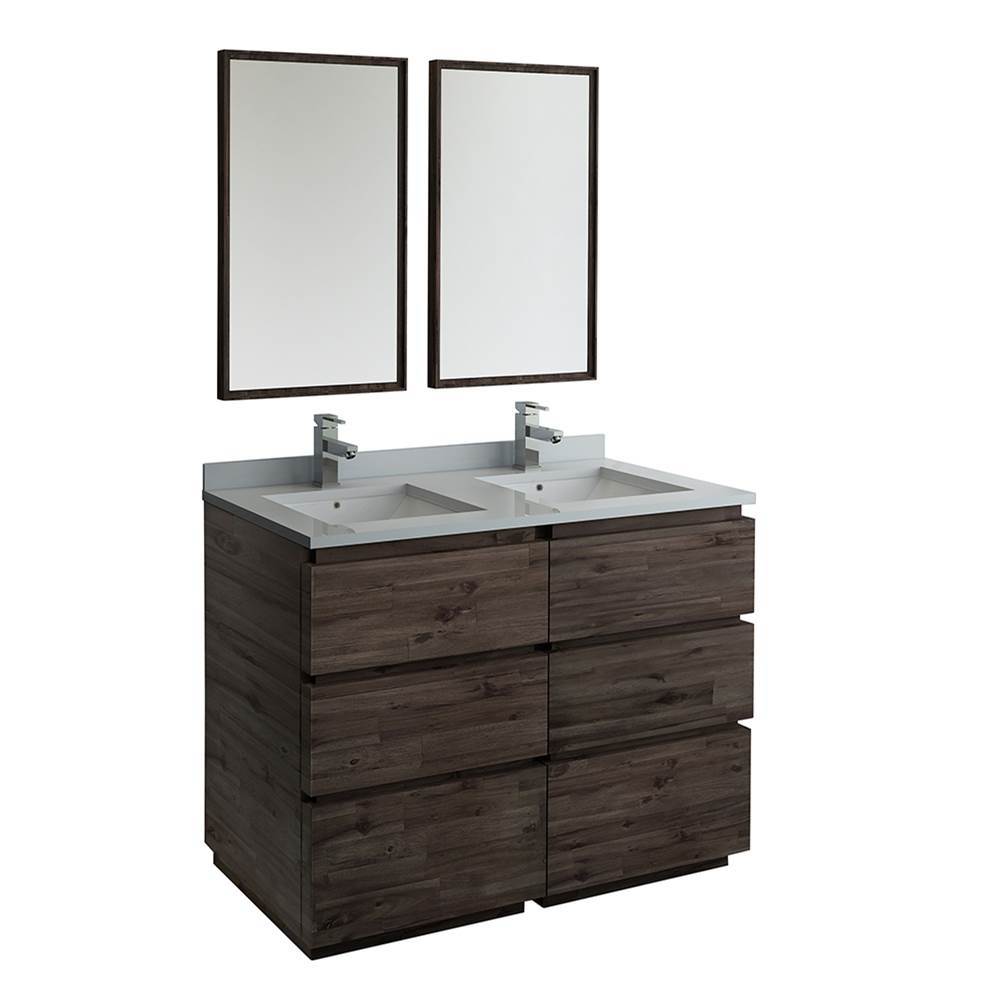 Fresca Bath Fresca Formosa 48'' Floor Standing Double Sink Modern Bathroom Vanity w/ Mirrors