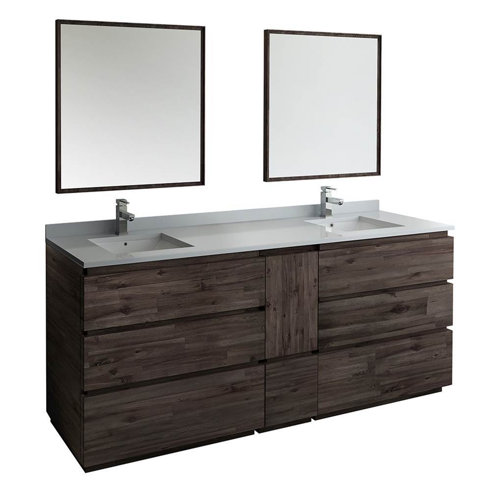 Fresca Bath Fresca Formosa 84'' Floor Standing Double Sink Modern Bathroom Vanity w/ Mirrors
