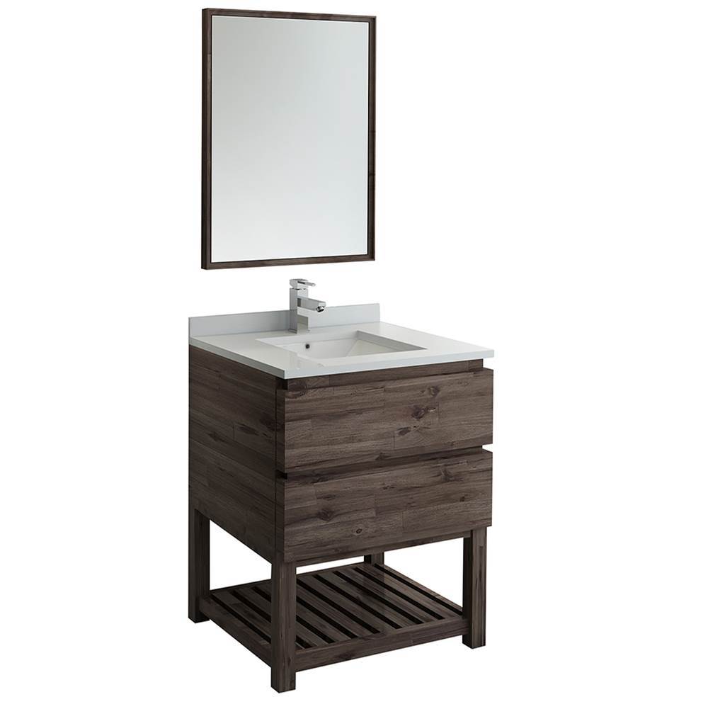 Fresca Bath Fresca Formosa 30'' Floor Standing Modern Bathroom Vanity w/ Open Bottom & Mirror
