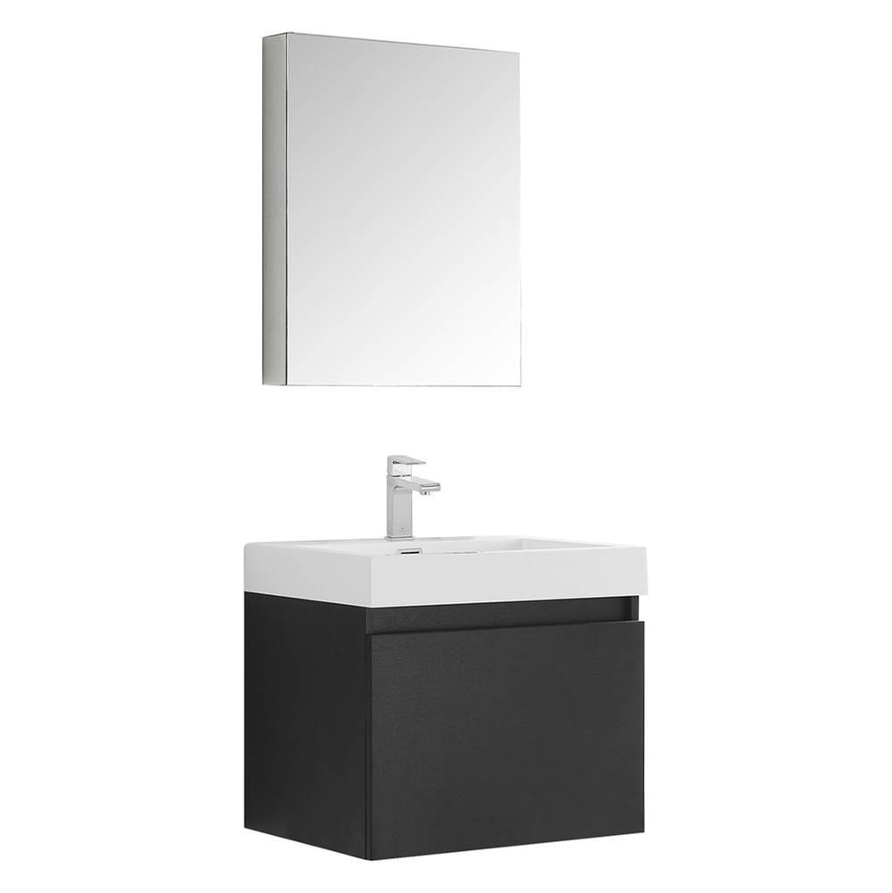 Fresca Bath Fresca Nano 24'' Black Modern Bathroom Vanity w/ Medicine Cabinet